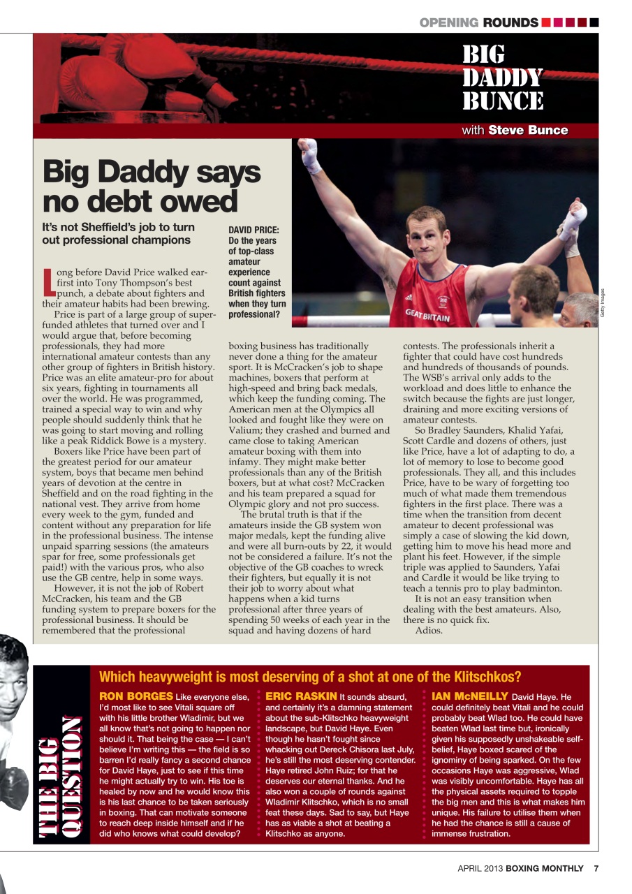 Boxing Monthly Preview Pages