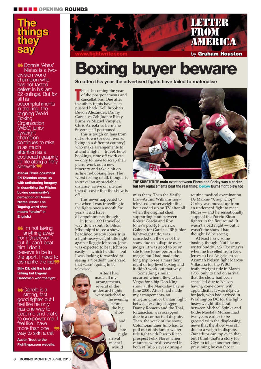 Boxing Monthly Preview Pages