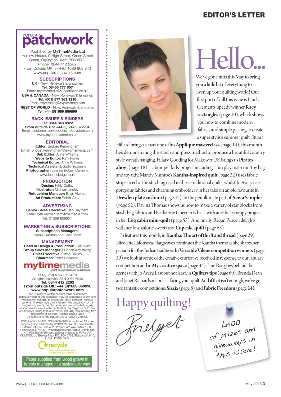 Popular Patchwork Magazine Preview Pages