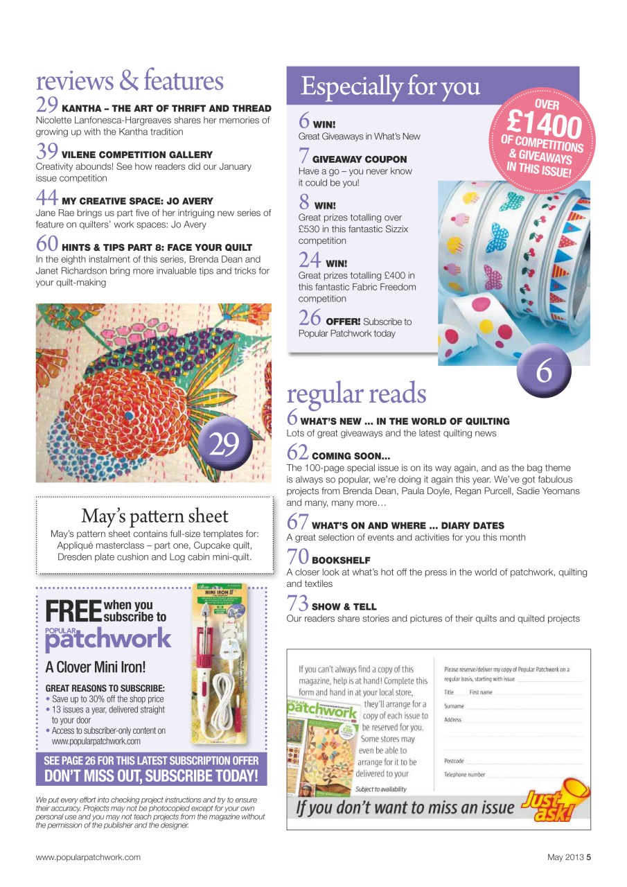 Popular Patchwork Magazine Preview Pages