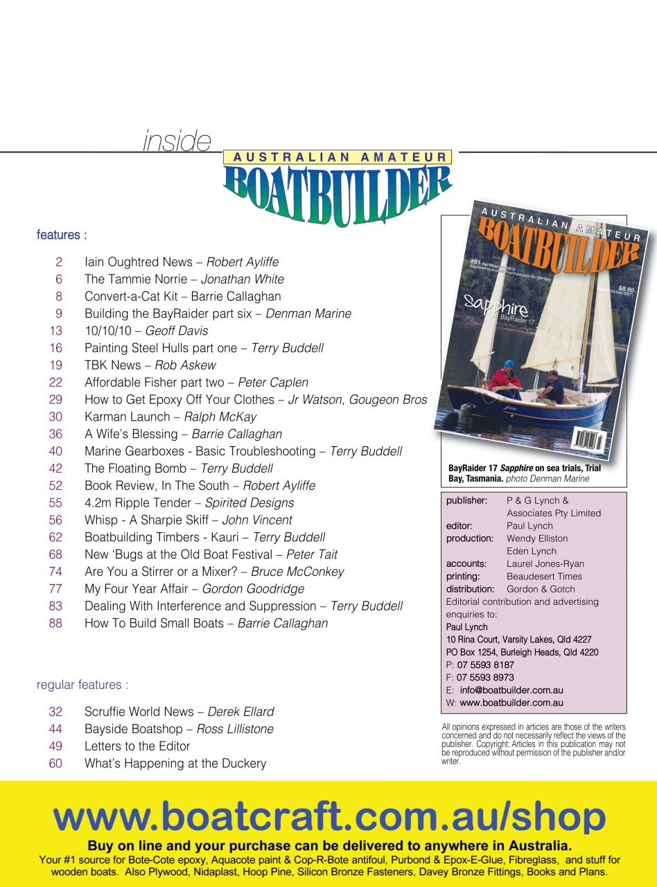 Australian Amateur Boat Builder Preview Pages