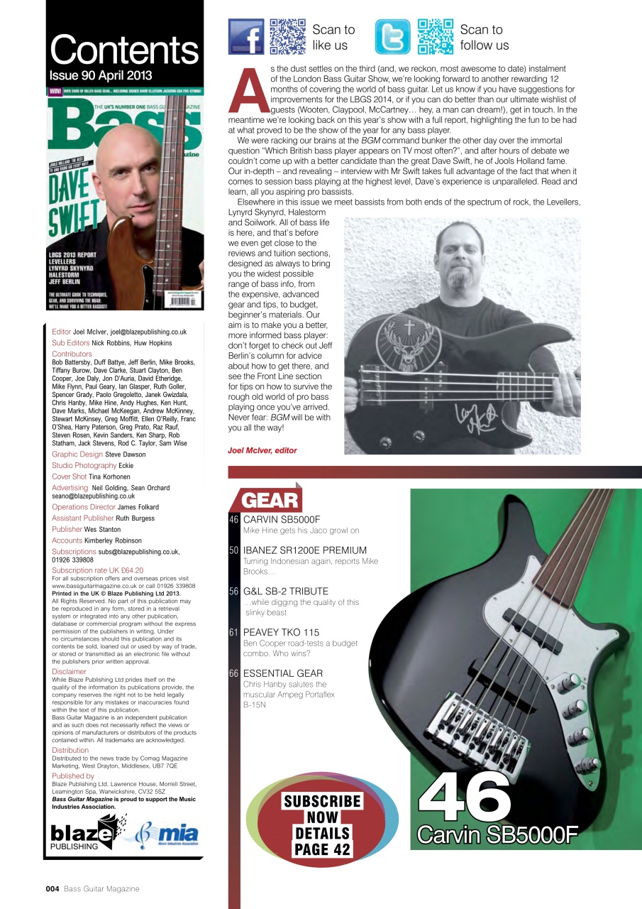 Bass Player UK Preview Pages