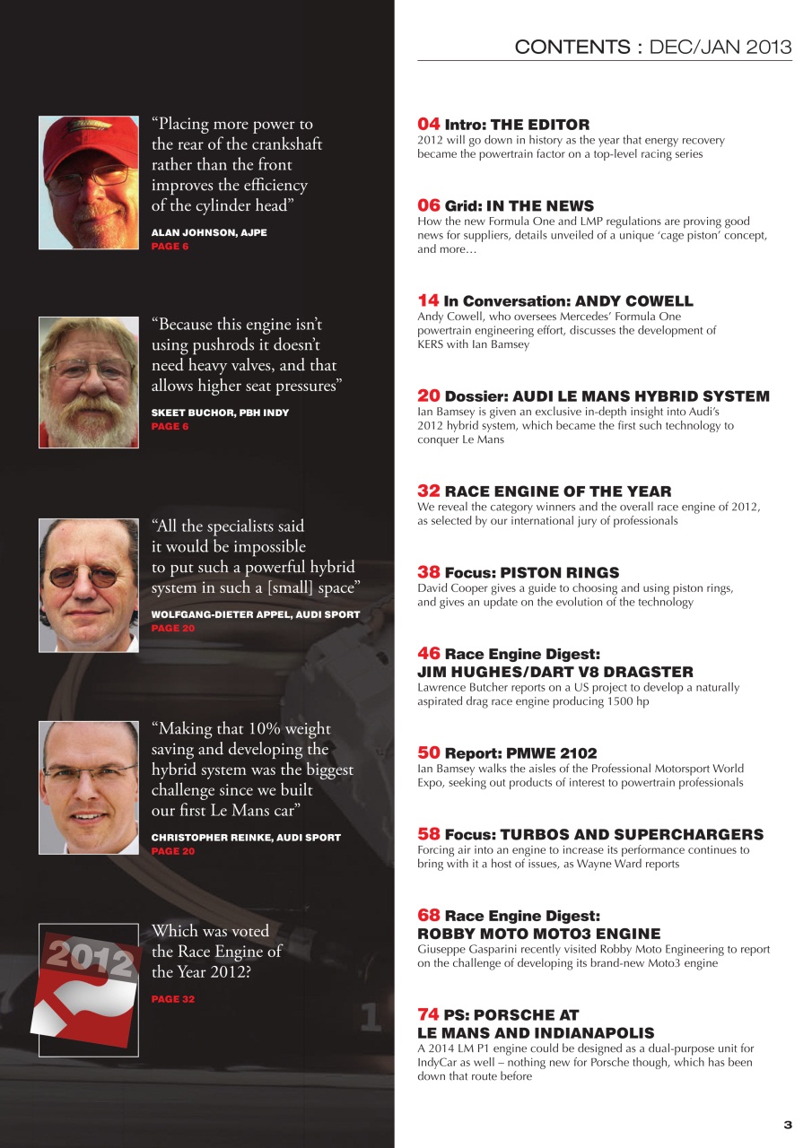 Race Engine Technology Preview Pages