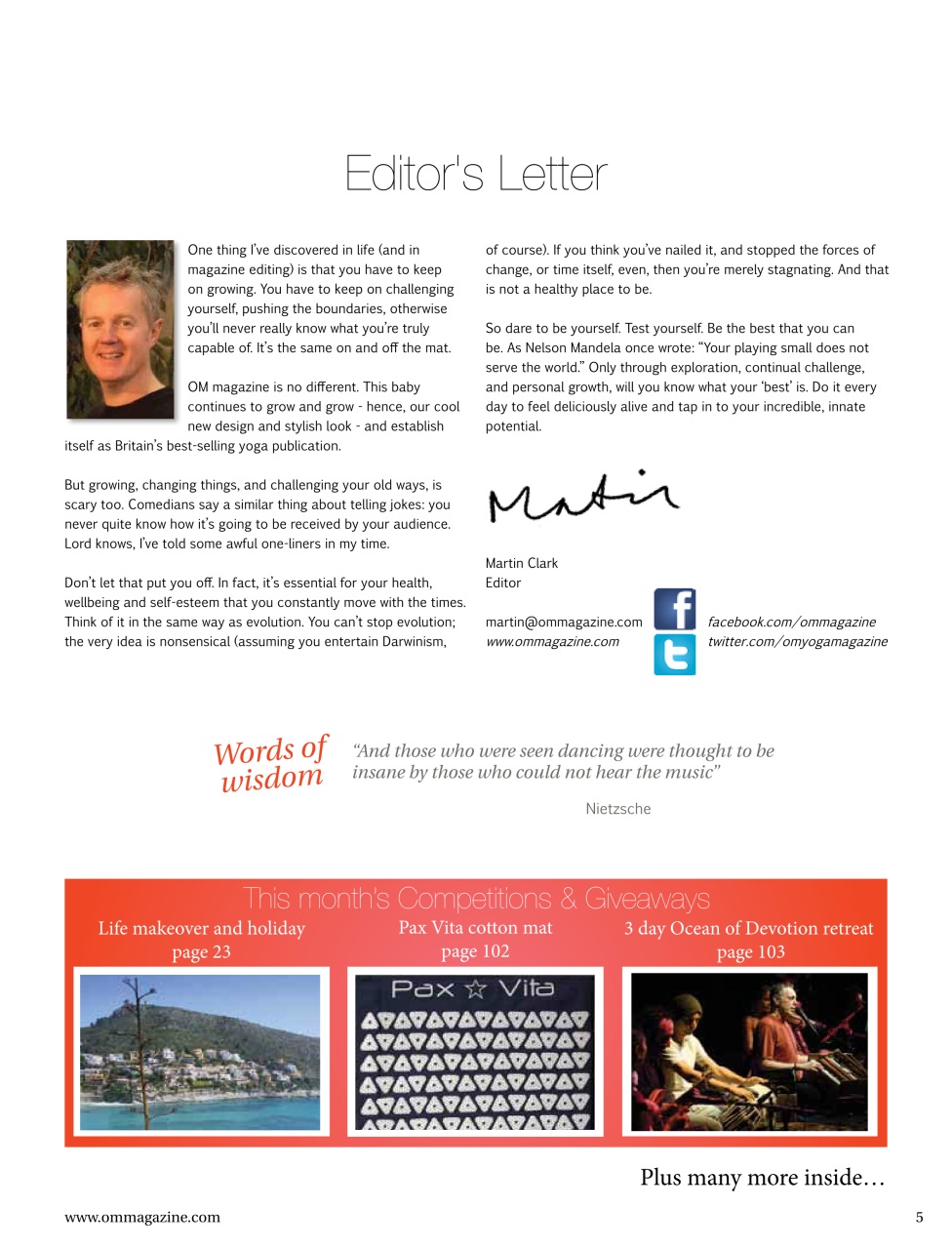 OM Yoga Magazine Preview Pages