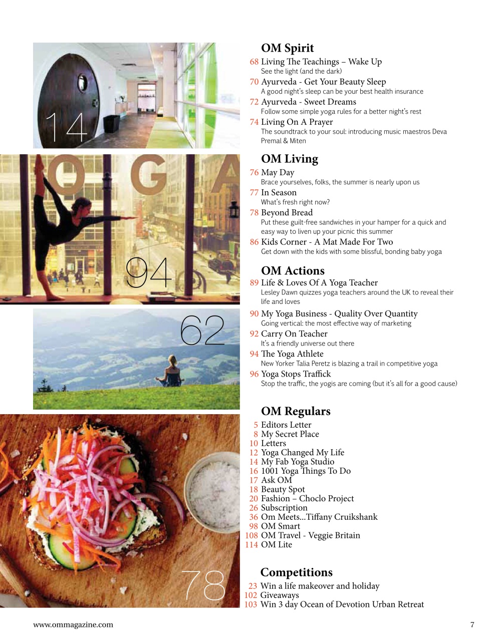 OM Yoga Magazine Preview Pages