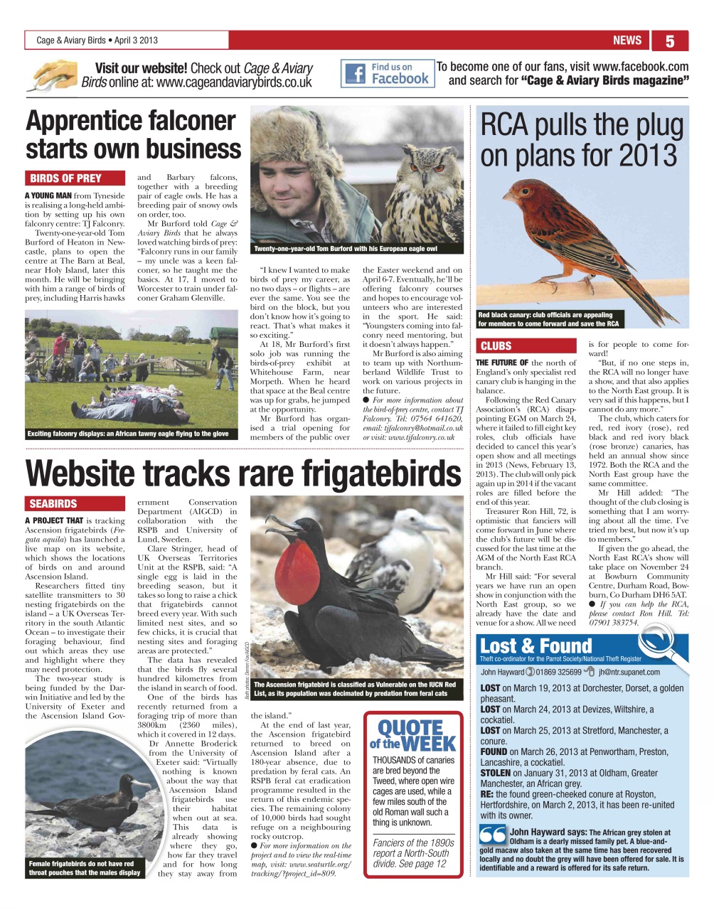 Cage & Aviary Birds Preview Pages