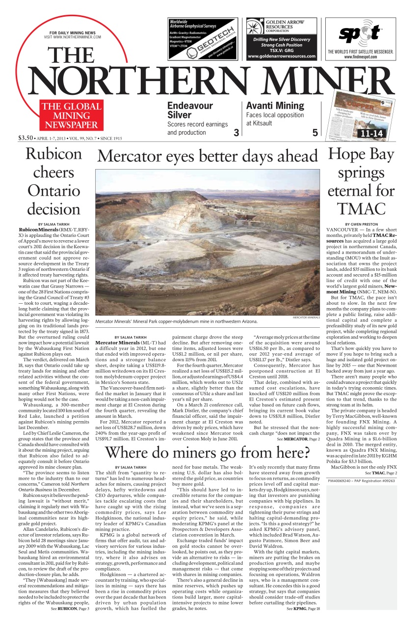 The Northern Miner Preview Pages