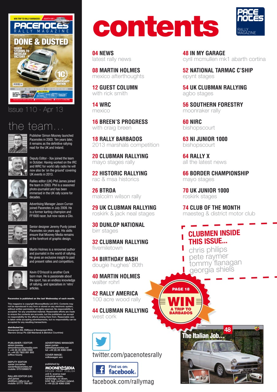 Pacenotes Rally magazine Preview Pages