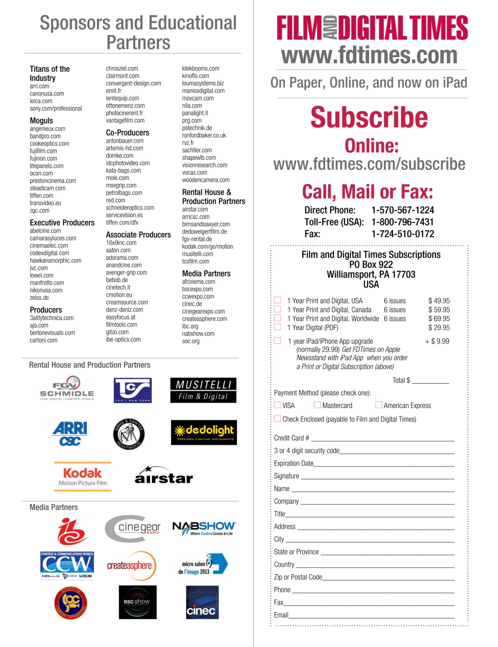 Film and Digital Times Preview Pages