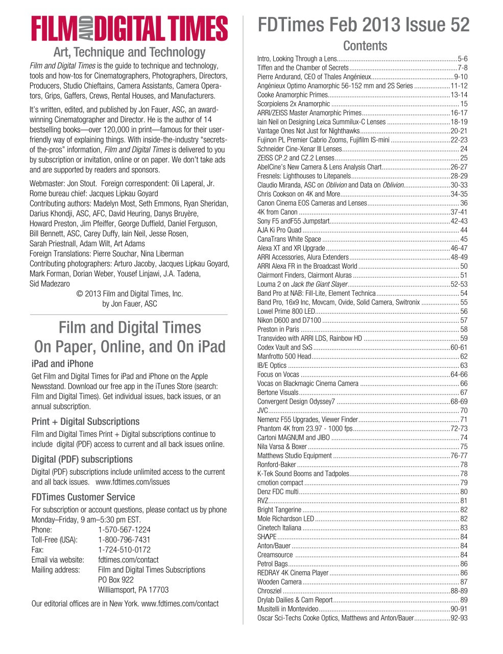 Film and Digital Times Preview Pages