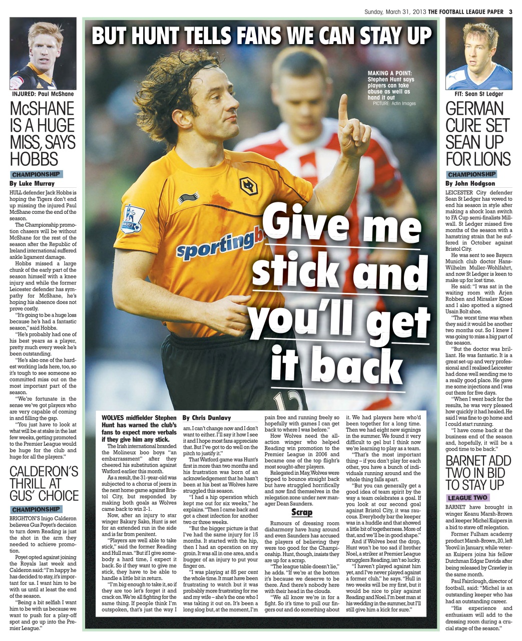 The Football League Paper Preview Pages