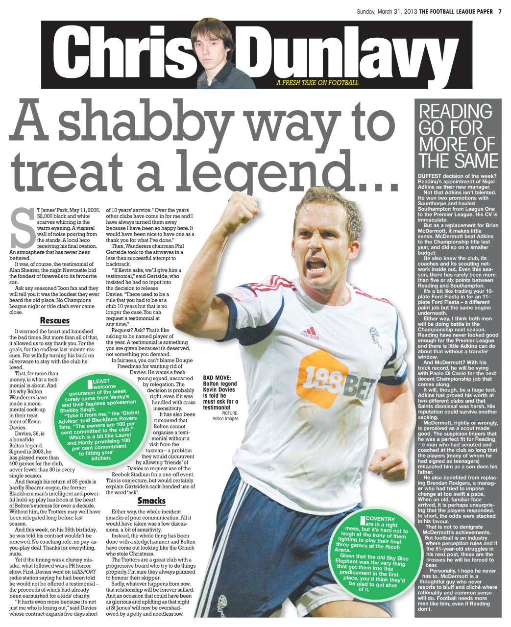 The Football League Paper Preview Pages