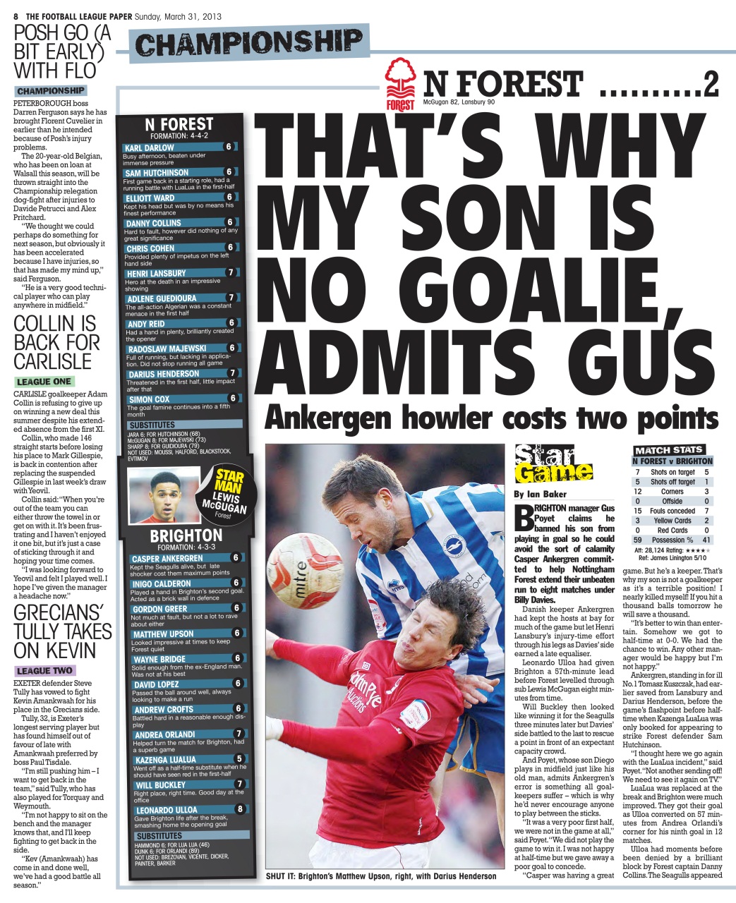 The Football League Paper Preview Pages