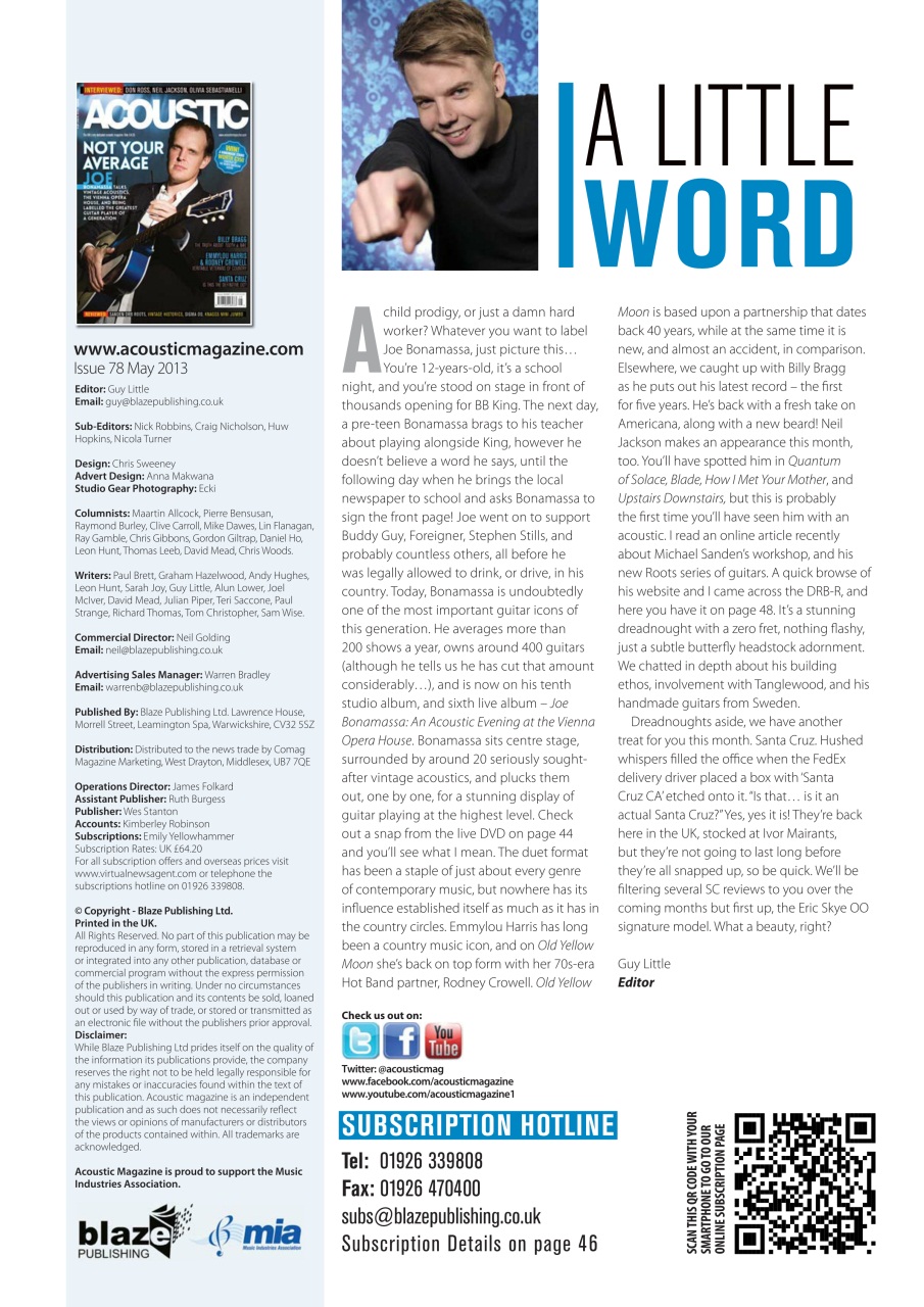 Acoustic Preview Pages