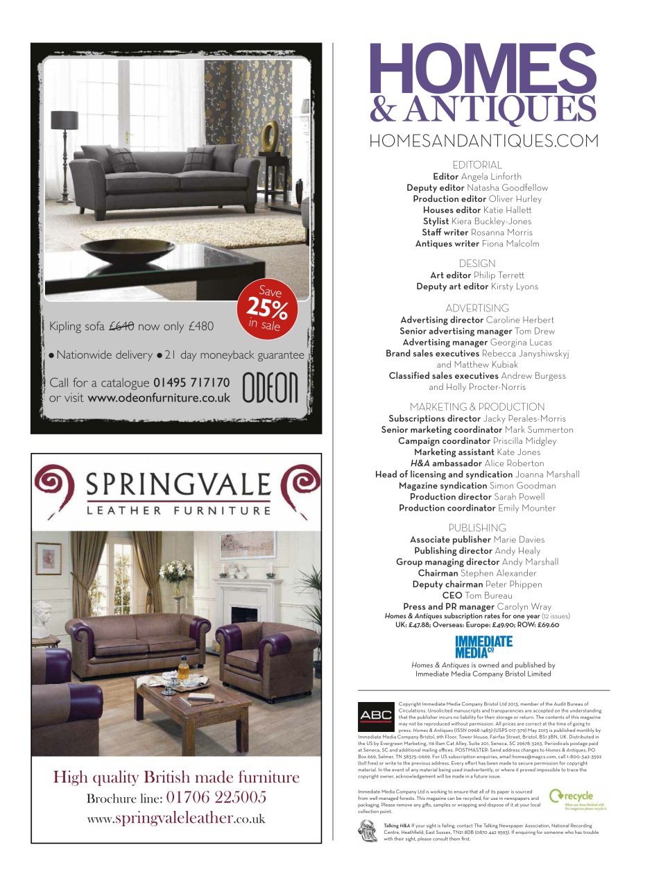 Homes & Antiques Magazine Preview Pages