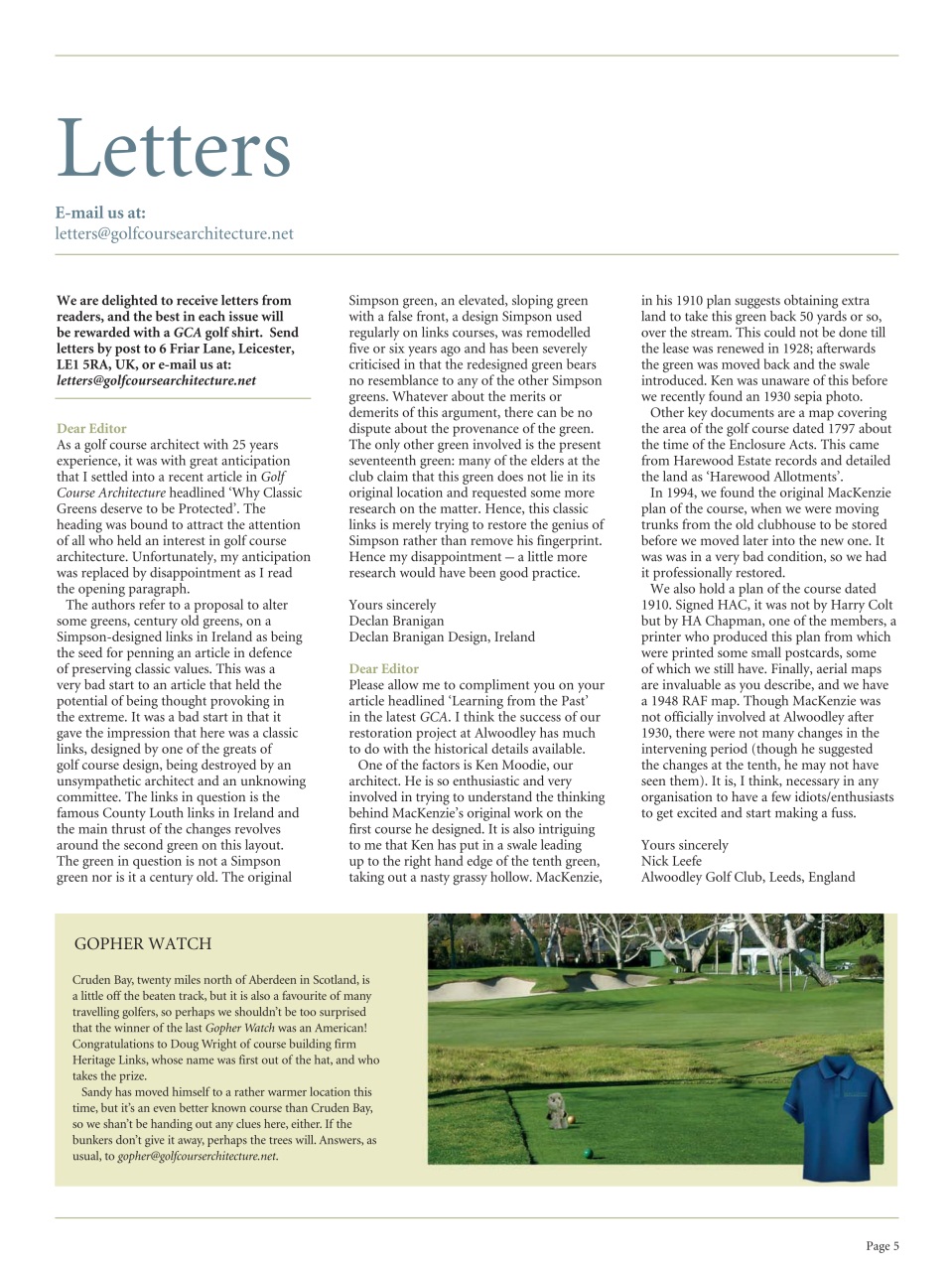 Golf Course Architecture Preview Pages