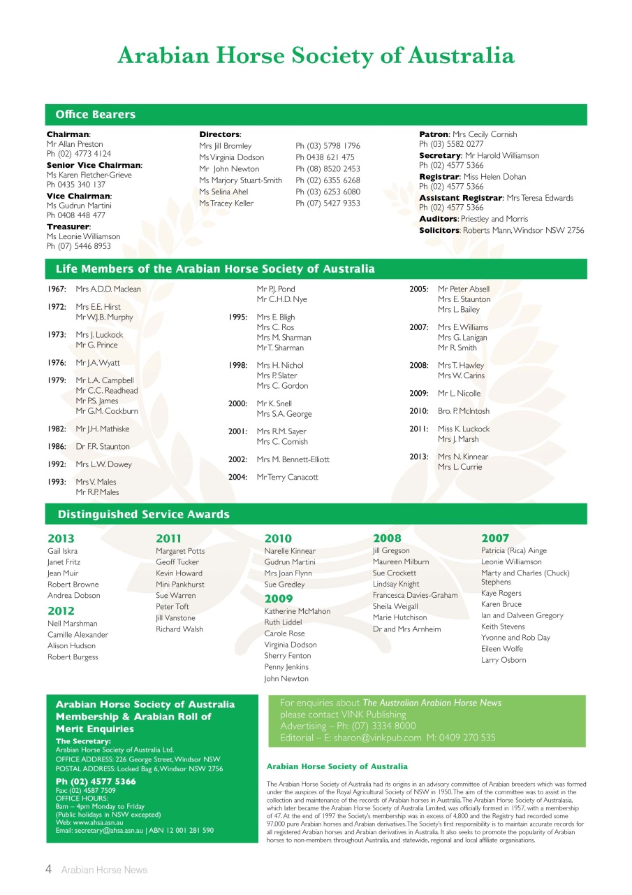 Australian Arabian Horse News Preview Pages