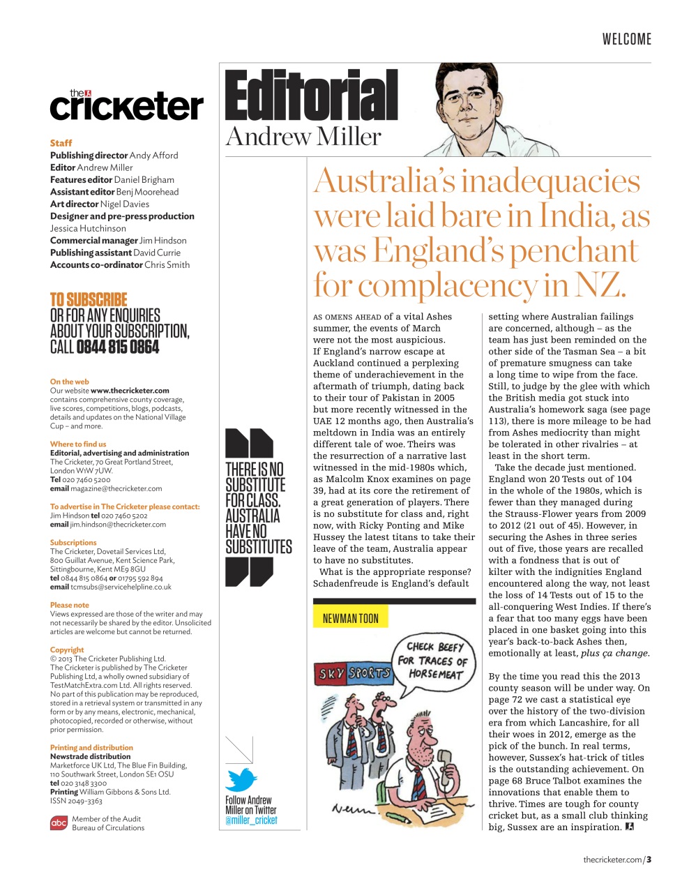 The Cricketer Magazine Preview Pages