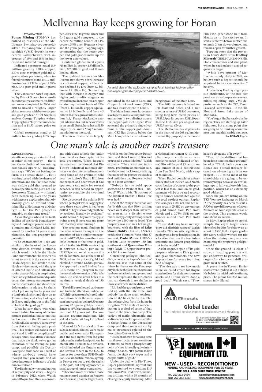 The Northern Miner Preview Pages