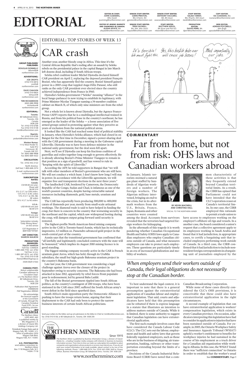 The Northern Miner Preview Pages