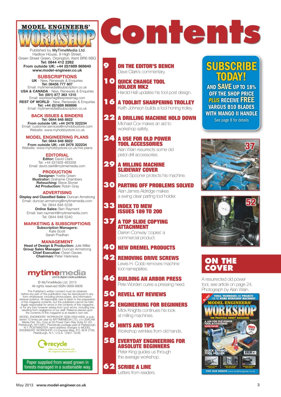 Model Engineer & Workshop Magazine Preview Pages