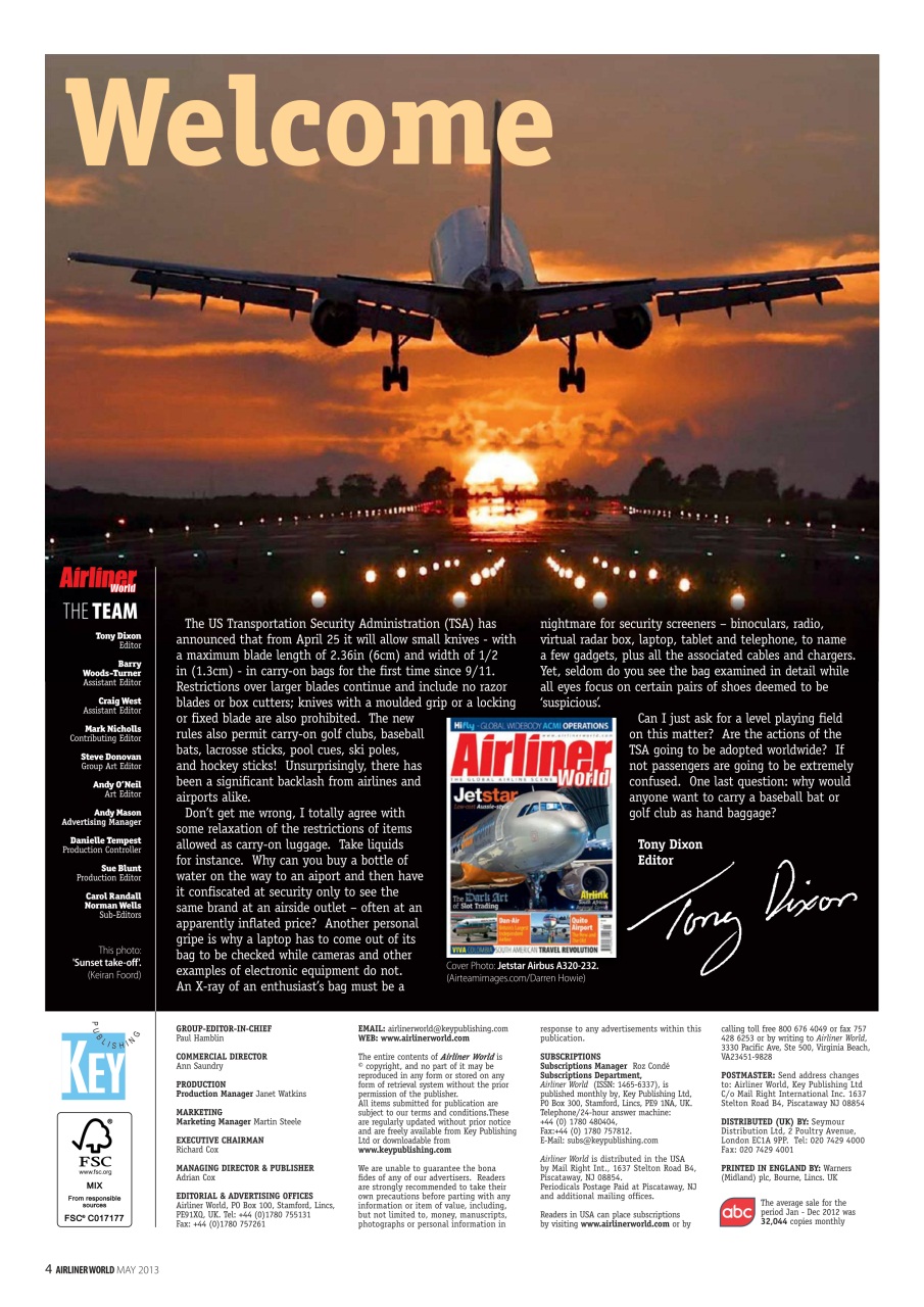 Airliner World Preview Pages