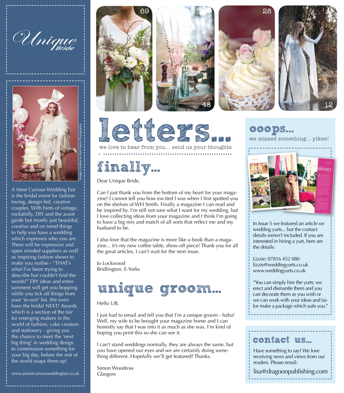 Unique Bride Preview Pages