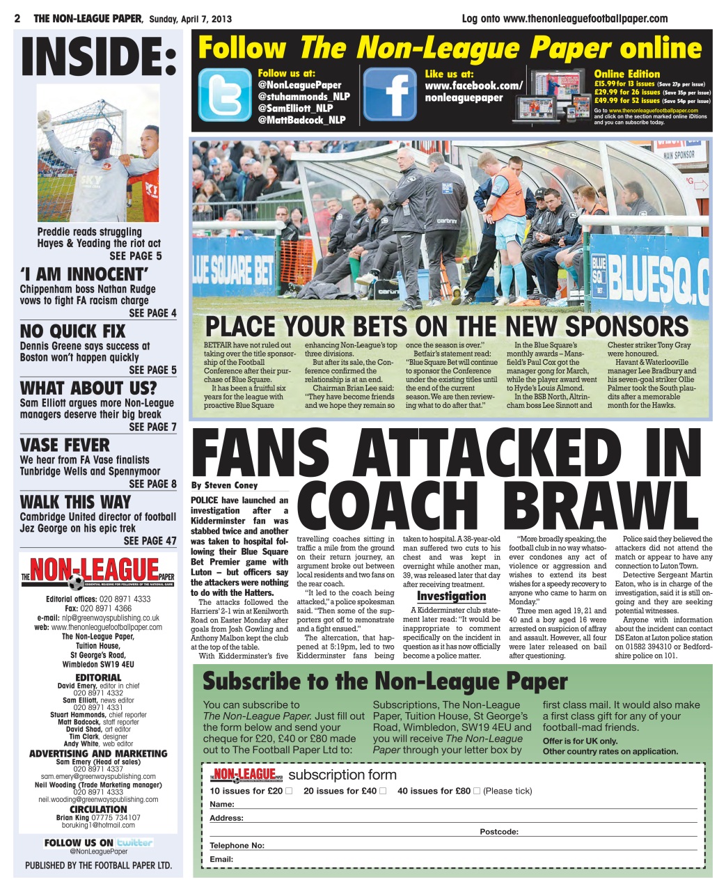 The Non-League Football Paper Preview Pages
