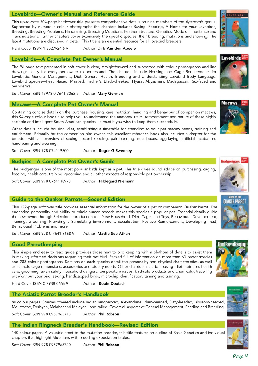Australian Birdkeeper Magazine Preview Pages