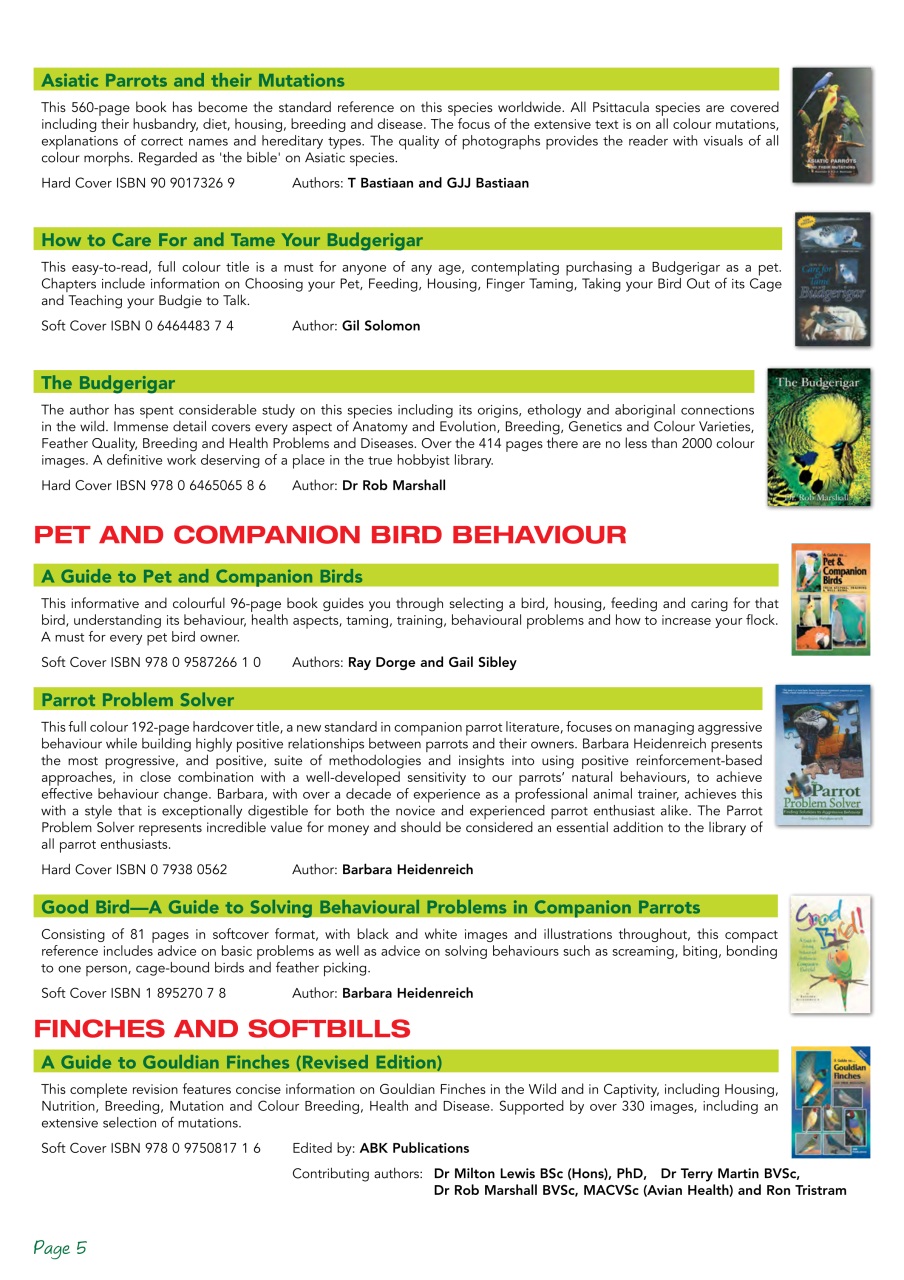 Australian Birdkeeper Magazine Preview Pages