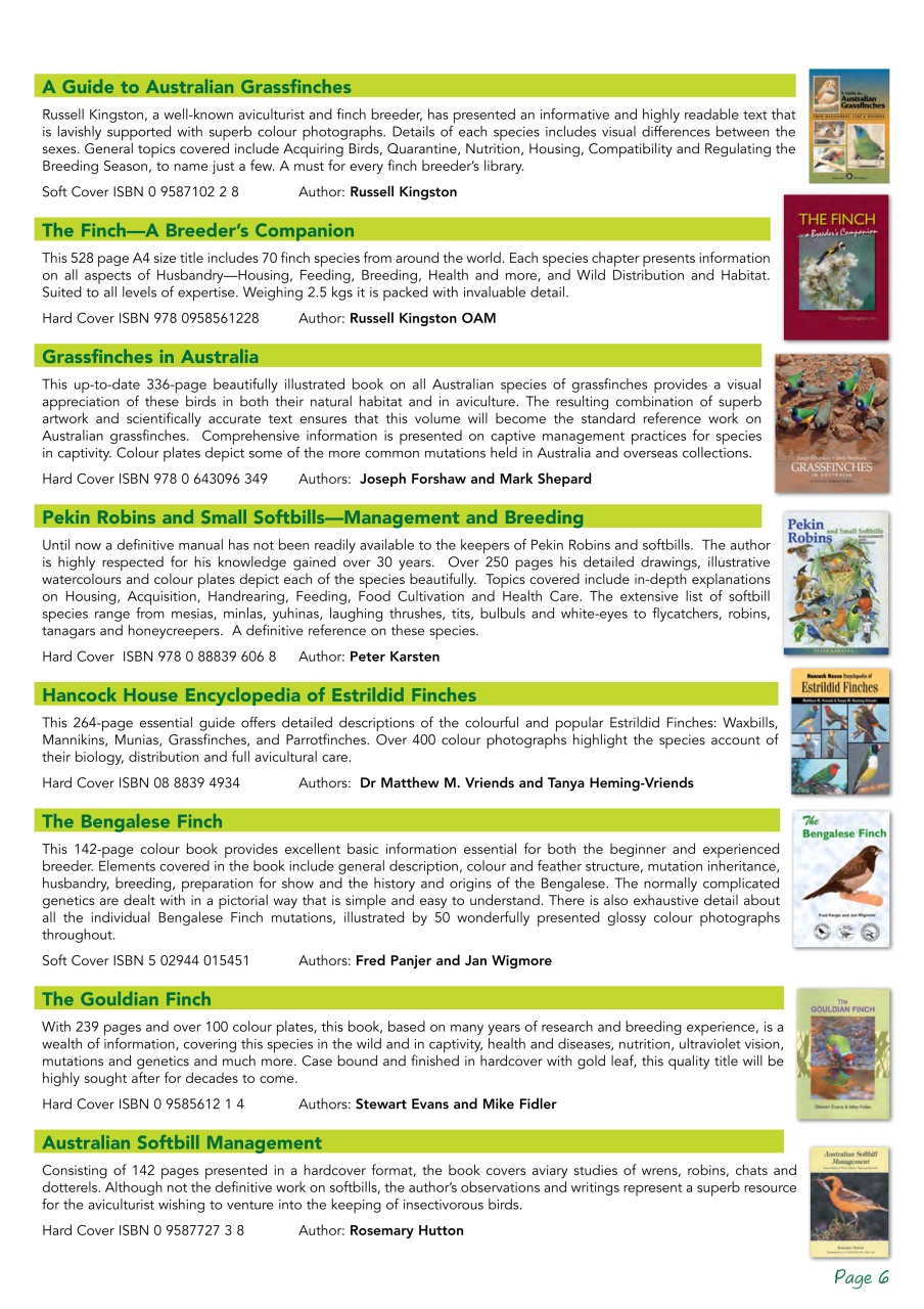 Australian Birdkeeper Magazine Preview Pages