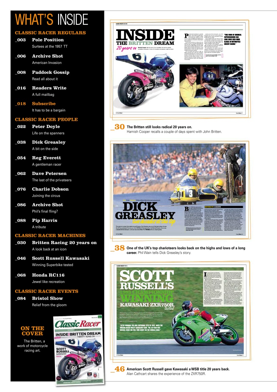 Classic Racer Preview Pages