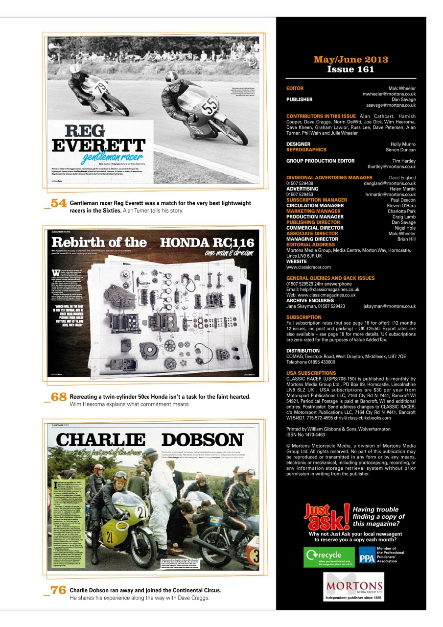 Classic Racer Preview Pages