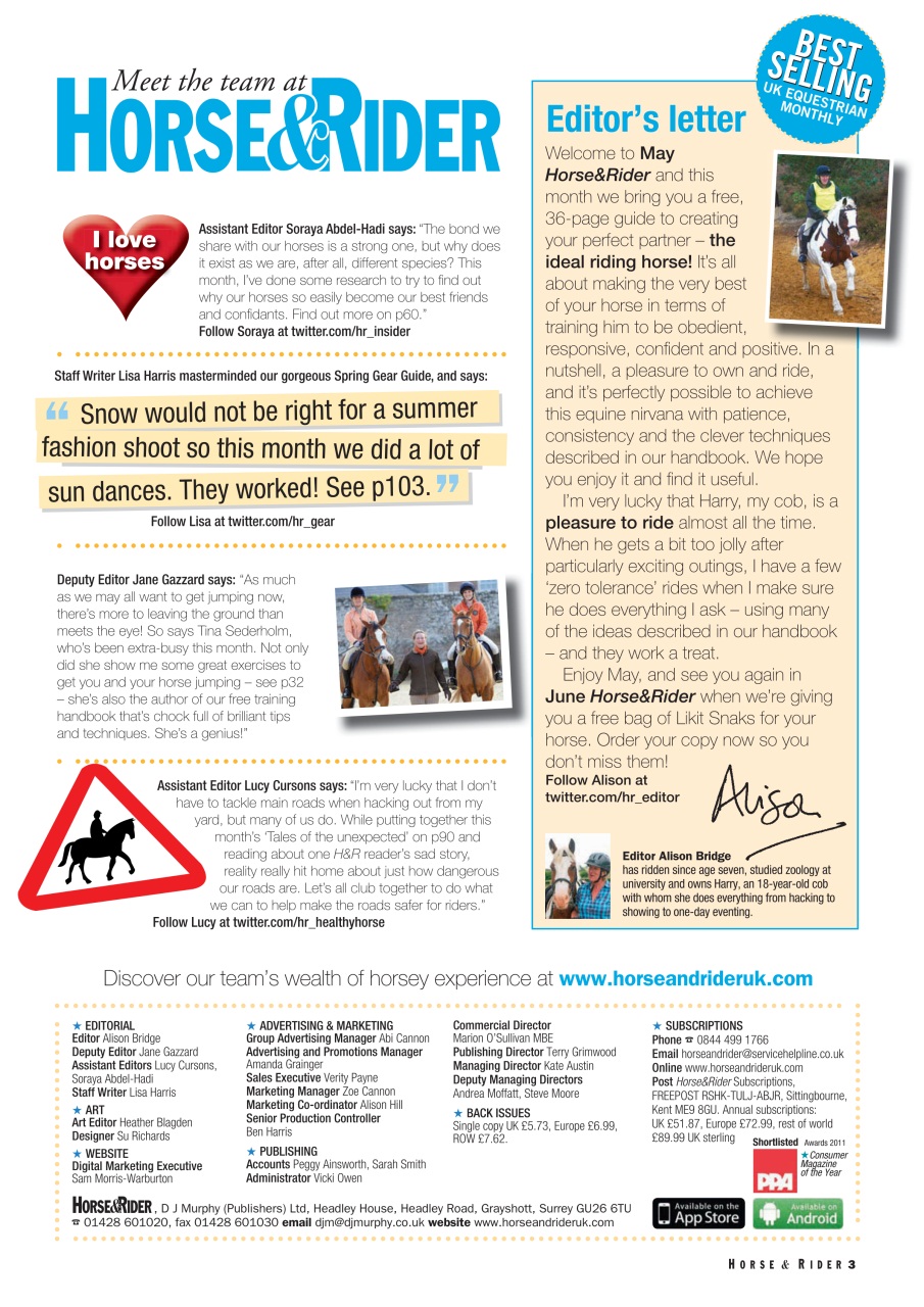 Horse&Rider Magazine - UK equestrian magazine for Horse and Rider Preview Pages