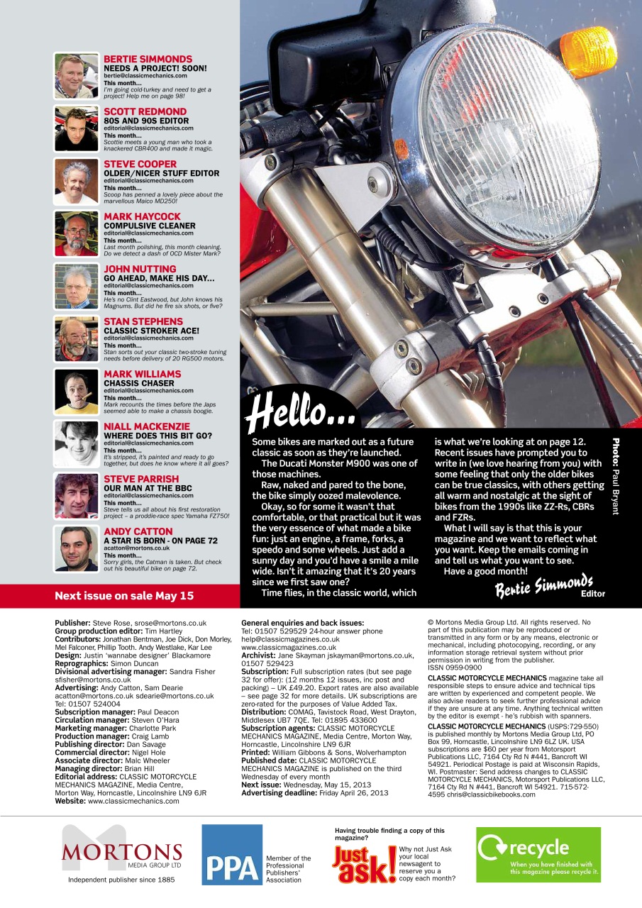 Classic Motorcycle Mechanics Preview Pages