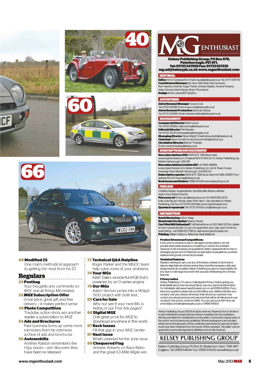 MG Enthusiast Preview Pages