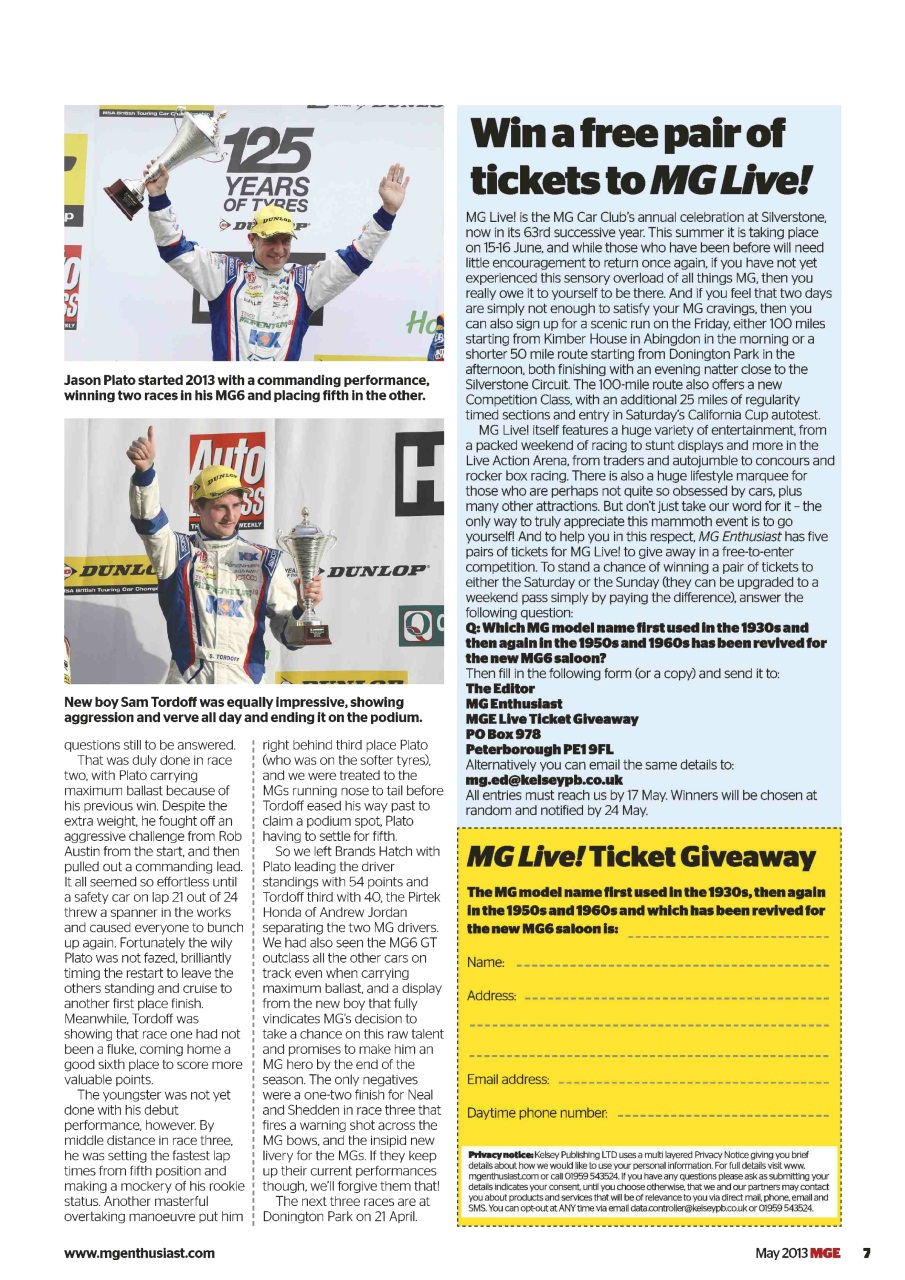 MG Enthusiast Preview Pages