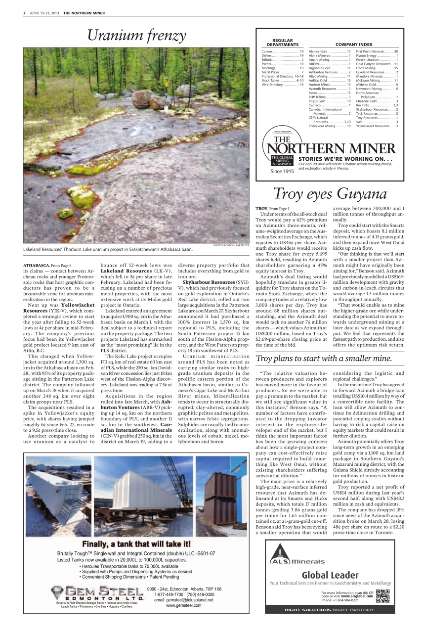 The Northern Miner Preview Pages