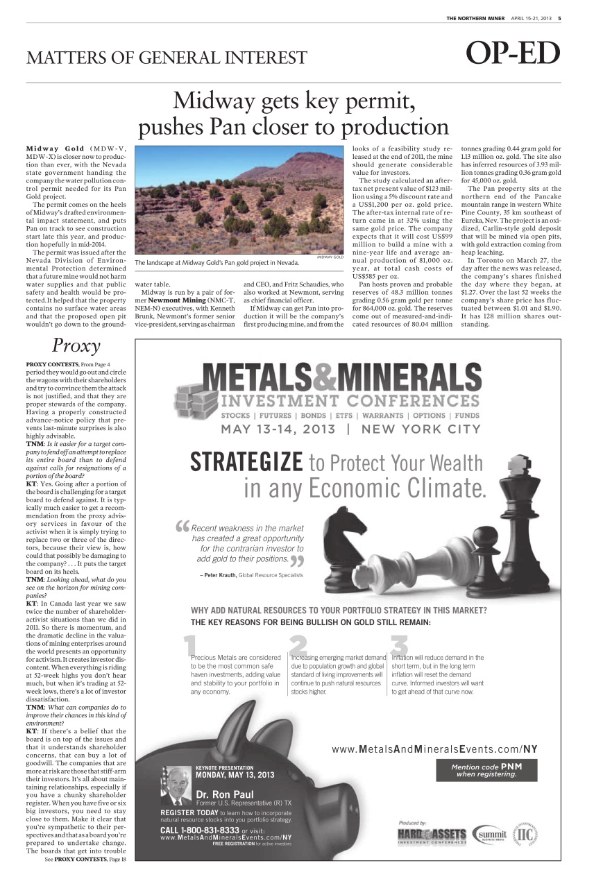 The Northern Miner Preview Pages