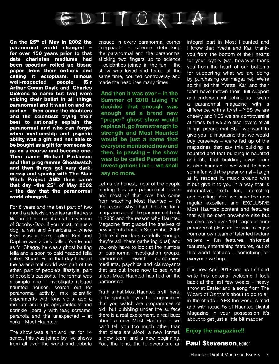 Haunted Magazine Preview Pages