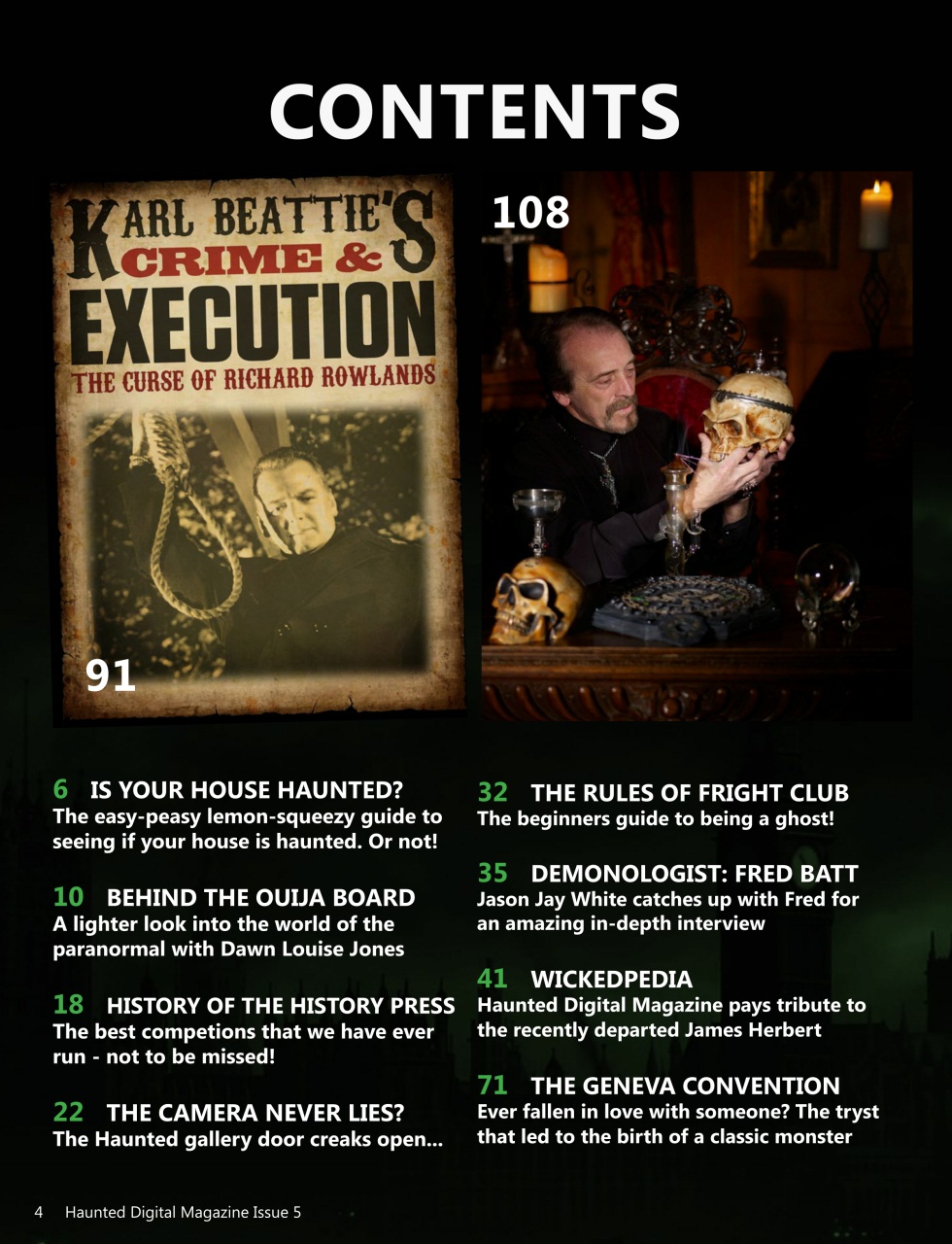 Haunted Magazine Preview Pages