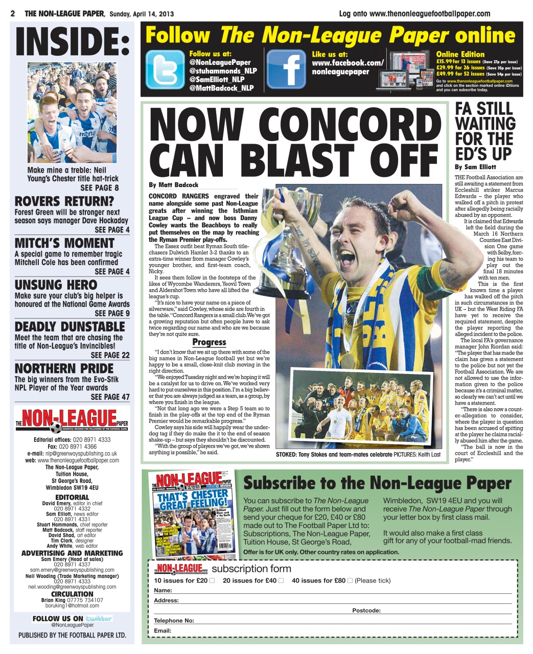 The Non-League Football Paper Preview Pages