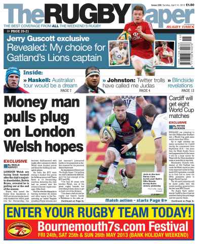 The Rugby Paper issue  Sunday 14th April 2013