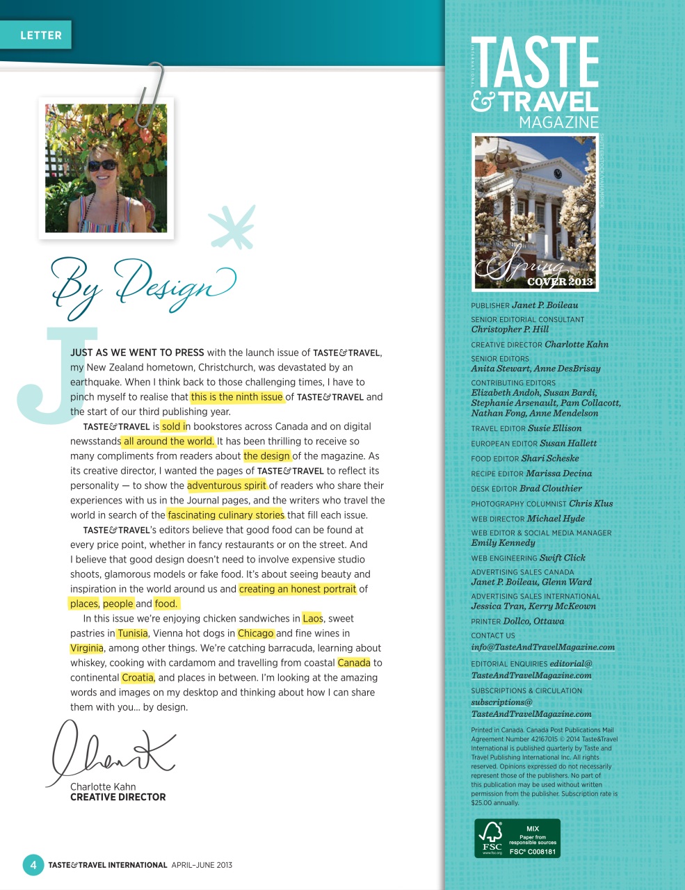 Taste & Travel International Preview Pages