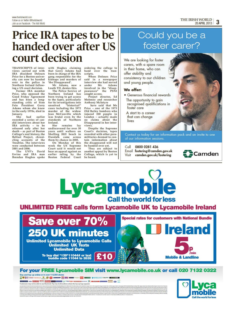 Irish World Preview Pages