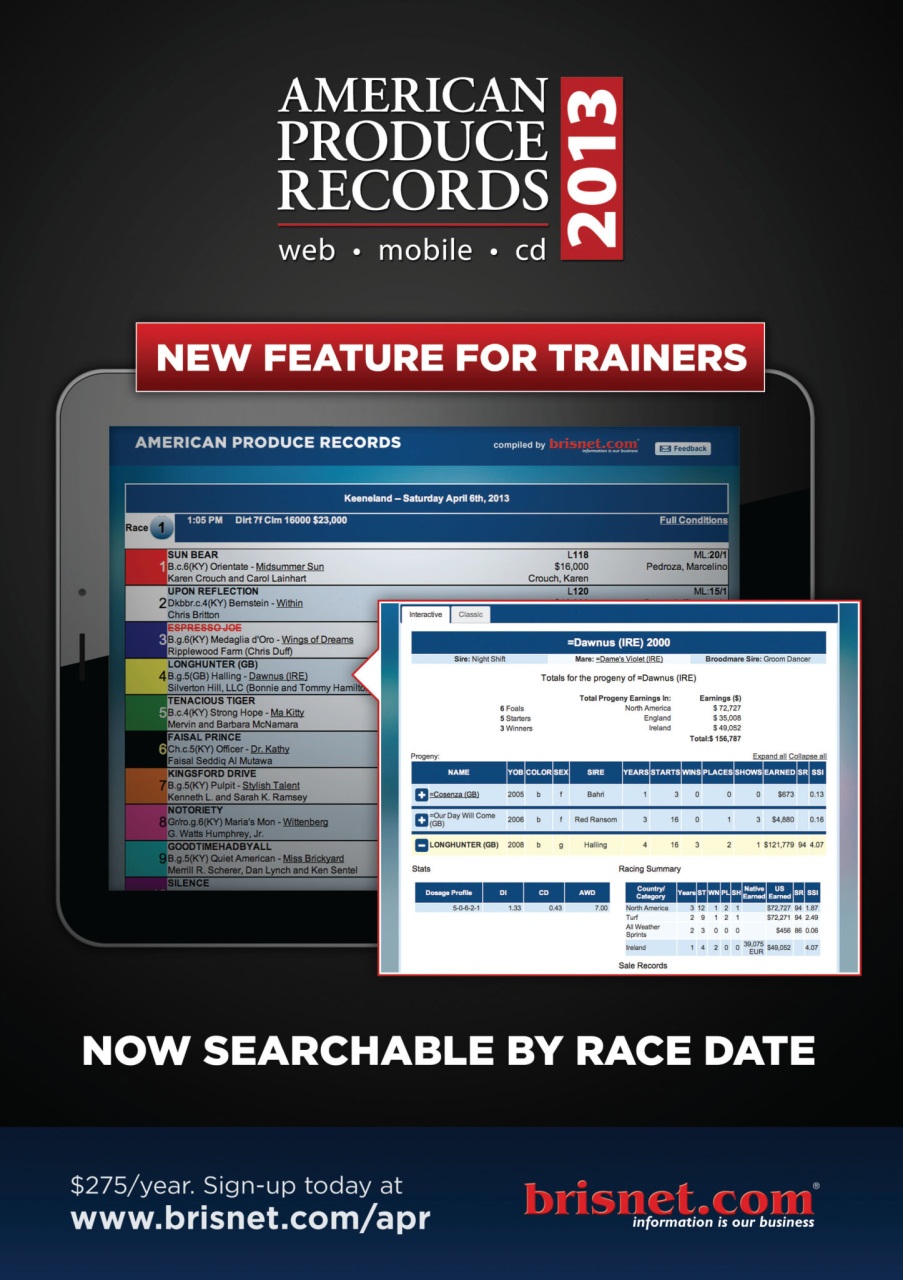North American Trainer Magazine - horse racing Preview Pages