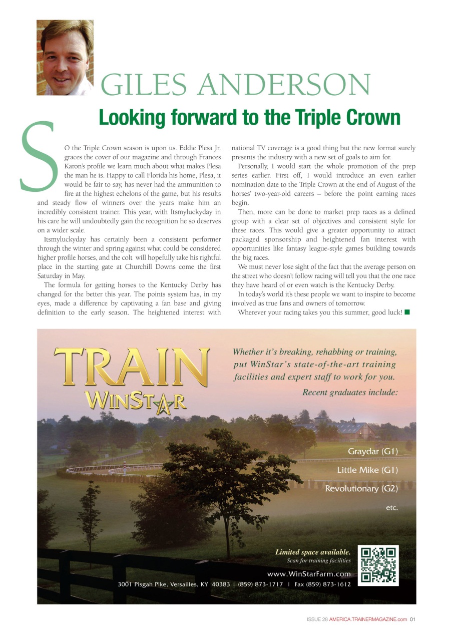 North American Trainer Magazine - horse racing Preview Pages