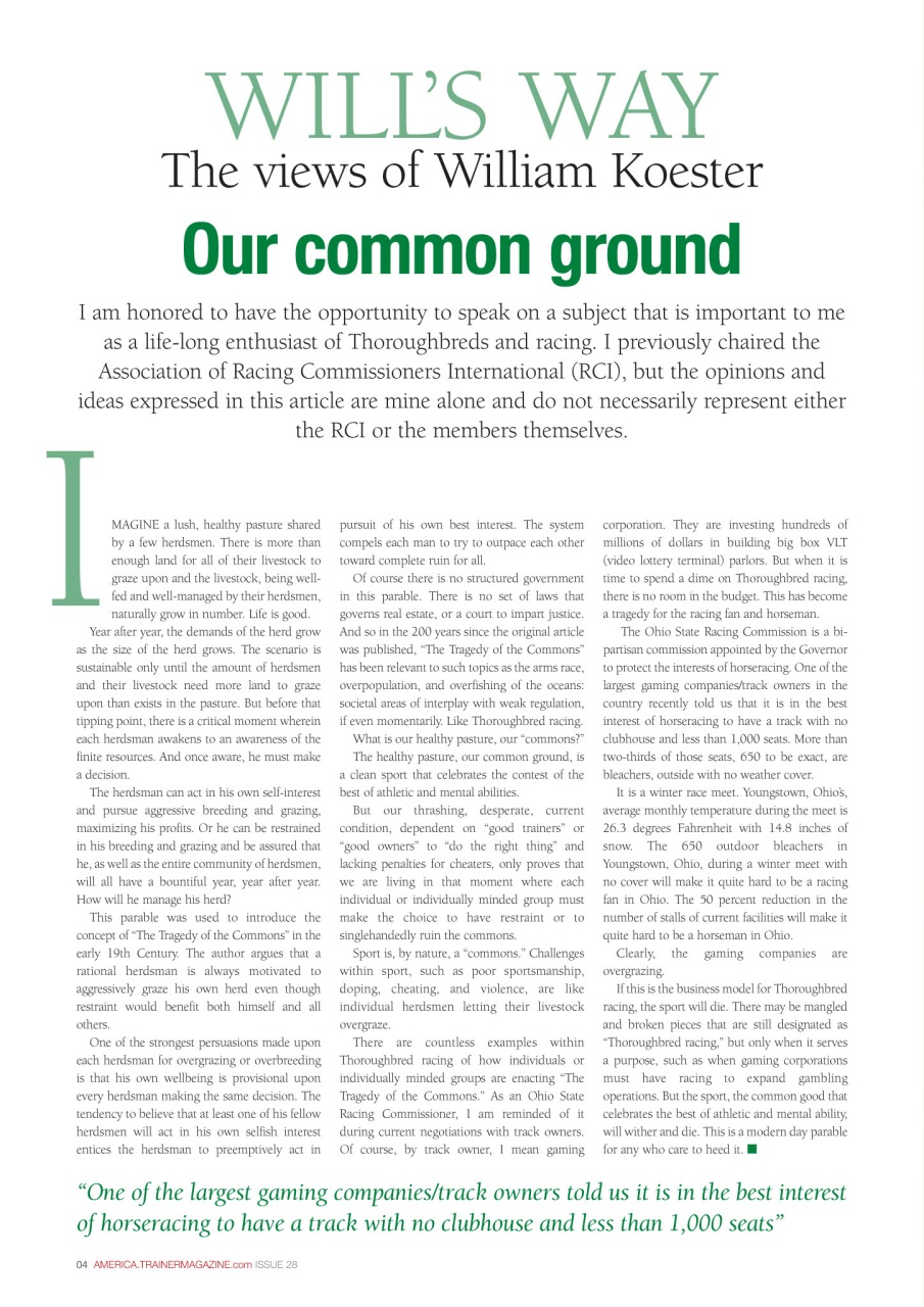 North American Trainer Magazine - horse racing Preview Pages