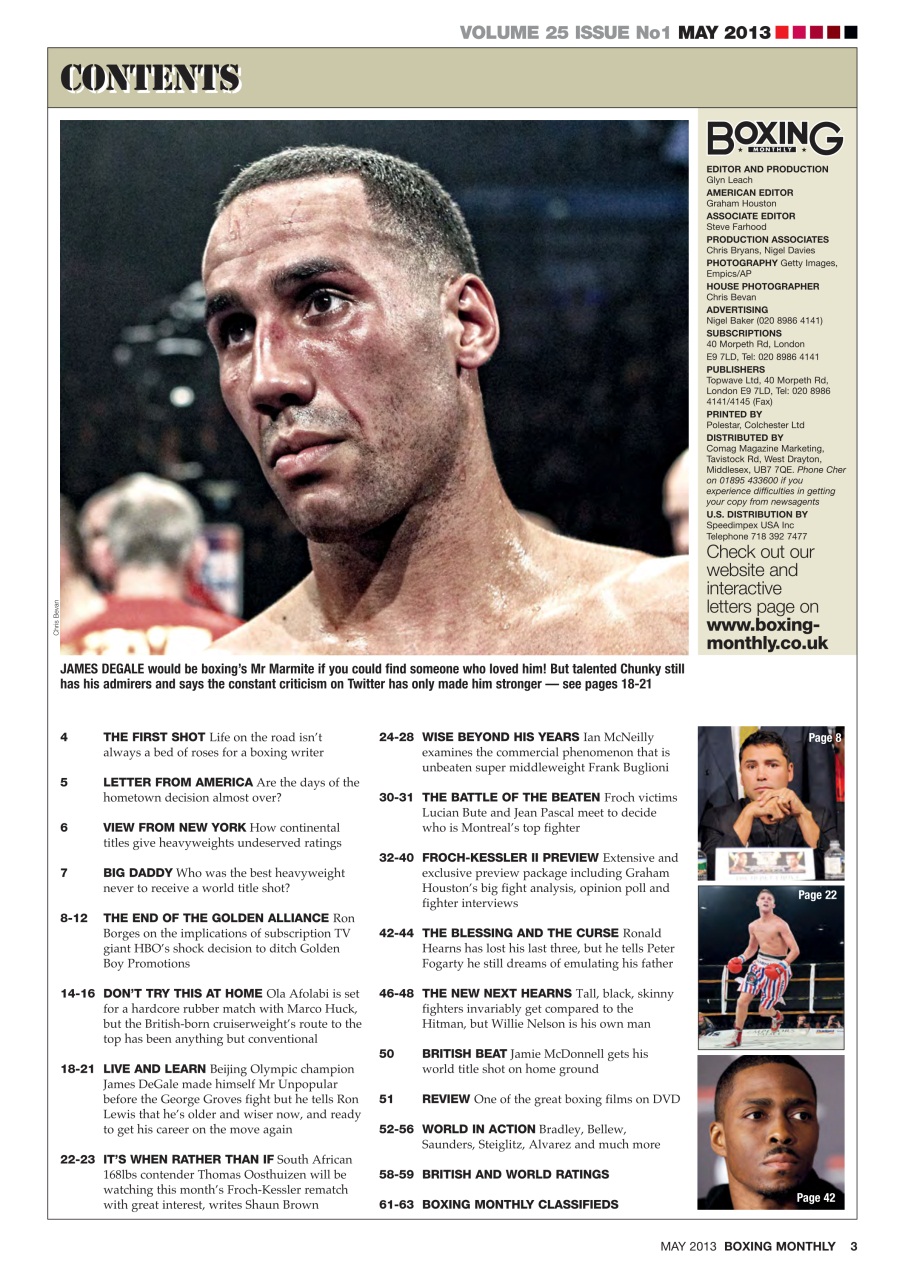 Boxing Monthly Preview Pages