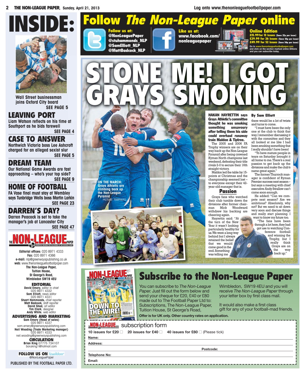 The Non-League Football Paper Preview Pages